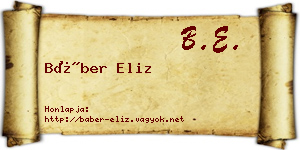 Báber Eliz névjegykártya